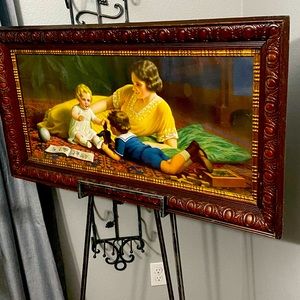 Mother playing with her children